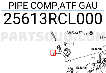 Honda 25613RCL000 PIPE COMP,ATF GAU