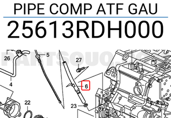 Honda 25613RDH000 PIPE COMP ATF GAU