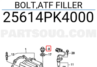 Honda 25614PK4000 BOLT,ATF FILLER
