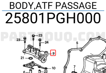 Honda 25801PGH000 BODY,ATF PASSAGE