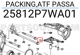 Honda 25812P7WA01 PACKING,ATF PASSA