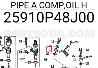 Honda 25910P48J00 PIPE A COMP,OIL H