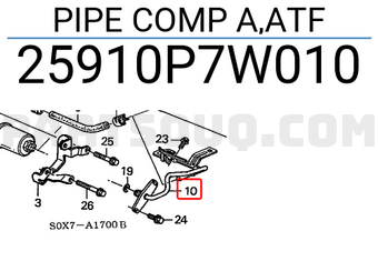 Honda 25910P7W010 PIPE COMP A,ATF