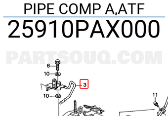 Honda 25910PAX000 PIPE COMP A,ATF