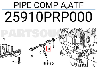 Honda 25910PRP000 PIPE COMP A,ATF