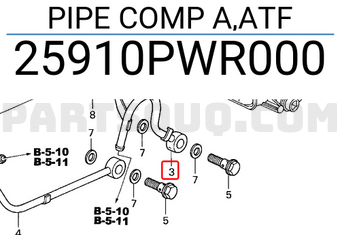 Honda 25910PWR000 PIPE COMP A,ATF