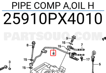 Honda 25910PX4010 PIPE COMP A,OIL H