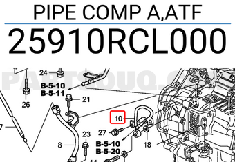 Honda 25910RCL000 PIPE COMP A,ATF