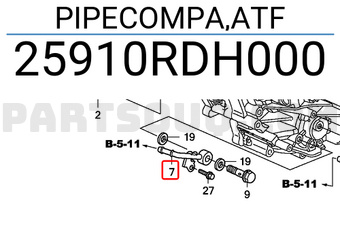 Honda 25910RDH000 PIPECOMPA,ATF