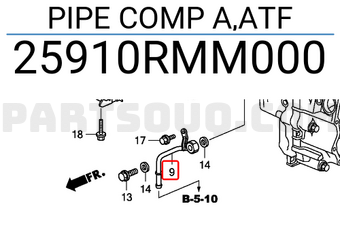 Honda 25910RMM000 PIPE COMP A,ATF
