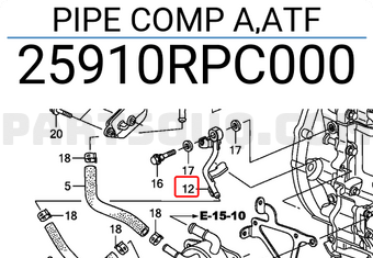 Honda 25910RPC000 PIPE COMP A,ATF