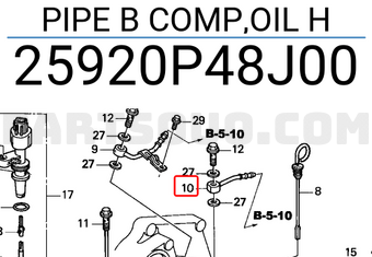 Honda 25920P48J00 PIPE B COMP,OIL H