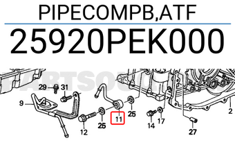 Honda 25920PEK000 PIPECOMPB,ATF
