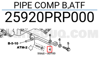 Honda 25920PRP000 PIPE COMP B,ATF