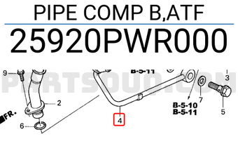 Honda 25920PWR000 PIPE COMP B,ATF