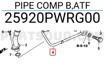 Honda 25920PWRG00 PIPE COMP B,ATF