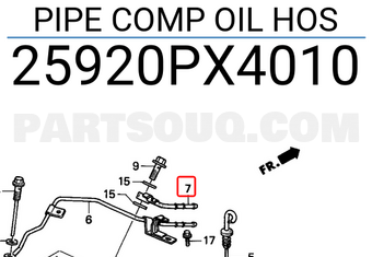 Honda 25920PX4010 PIPE COMP OIL HOS
