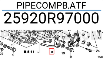 Honda 25920R97000 PIPECOMPB,ATF