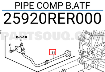 Honda 25920RER000 PIPE COMP B,ATF