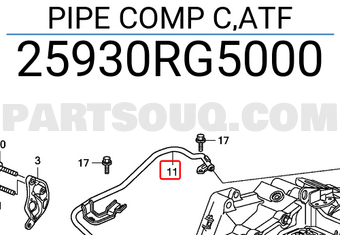 Honda 25930RG5000 PIPE COMP C,ATF