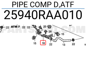 Honda 25940RAA010 PIPE COMP D,ATF