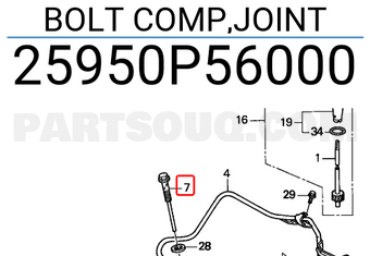 Honda 25950P56000 BOLT COMP,JOINT