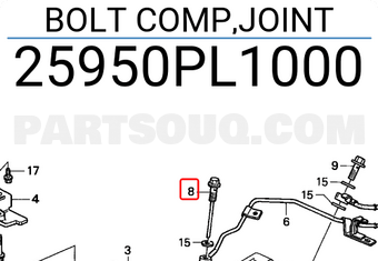 Honda 25950PL1000 BOLT COMP,JOINT