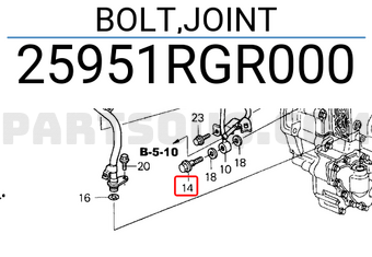 Honda 25951RGR000 BOLT,JOINT