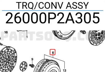 Honda 26000P2A305 TRQ/CONV ASSY