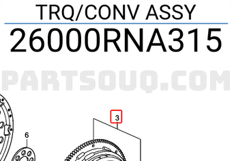 Honda 26000RNA315 TRQ/CONV ASSY