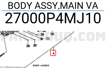 Honda 27000P4MJ10 BODY ASSY,MAIN VA