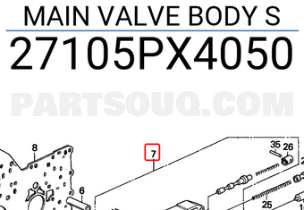 Honda 27105PX4050 MAIN VALVE BODY S