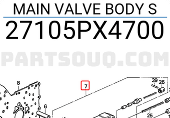 Honda 27105PX4700 MAIN VALVE BODY S
