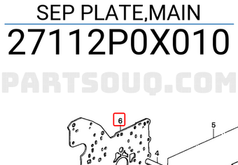 Honda 27112P0X010 SEP PLATE,MAIN