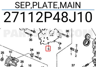 Honda 27112P48J10 SEP,PLATE,MAIN