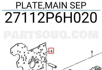 Honda 27112P6H020 PLATE,MAIN SEP