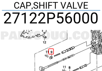 Honda 27122P56000 CAP,SHIFT VALVE