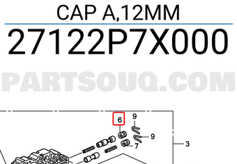 Honda 27122P7X000 CAP A,12MM