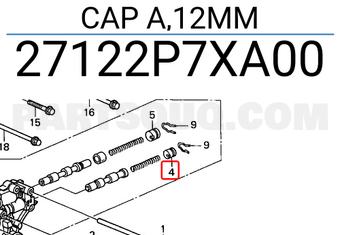 Honda 27122P7XA00 CAP A,12MM