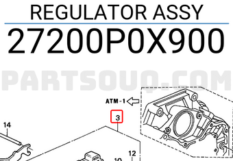Honda 27200P0X900 REGULATOR ASSY