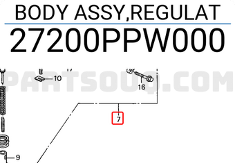 Honda 27200PPW000 BODY ASSY,REGULAT