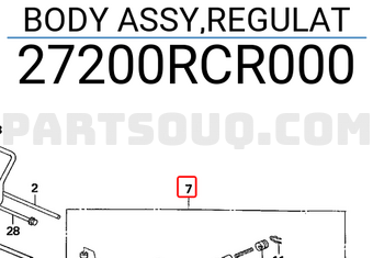 Honda 27200RCR000 BODY ASSY,REGULAT