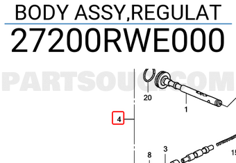 Honda 27200RWE000 BODY ASSY,REGULAT