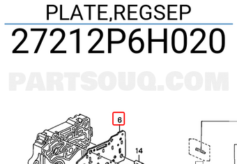 Honda 27212P6H020 PLATE,REGSEP