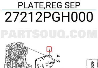 Honda 27212PGH000 PLATE,REG SEP