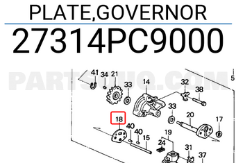 Honda 27314PC9000 PLATE,GOVERNOR