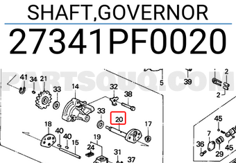 Honda 27341PF0020 SHAFT,GOVERNOR