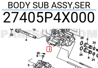 Honda 27405P4X000 BODY SUB ASSY,SER