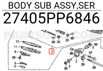 Honda 27405PP6846 BODY SUB ASSY,SER
