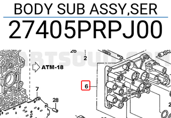 Honda 27405PRPJ00 BODY SUB ASSY,SER